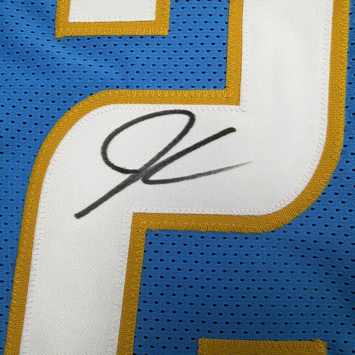 Autographed/Signed Junior Colson Los Angeles San Diego Powder Blue Football Jersey Beckett BAS COA