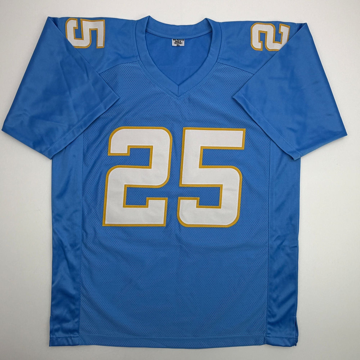 Autographed/Signed Junior Colson Los Angeles San Diego Powder Blue Football Jersey Beckett BAS COA