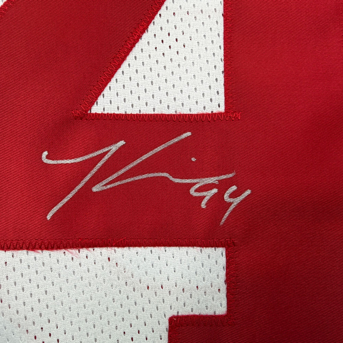 Autographed/Signed Mathias Kiwanuka New York White Football Jersey Beckett BAS COA