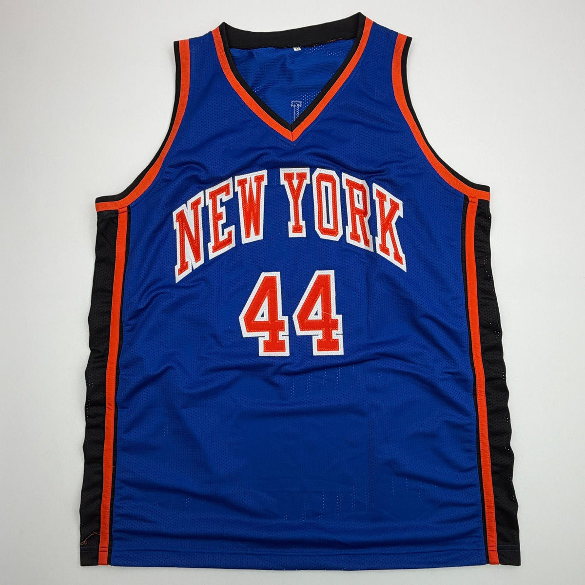 Autographed/Signed John Wallace New York Blue Basketball Jersey JSA COA