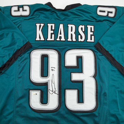 Autographed/Signed Jevon Kearse Philadelphia Green Football Jersey JSA COA
