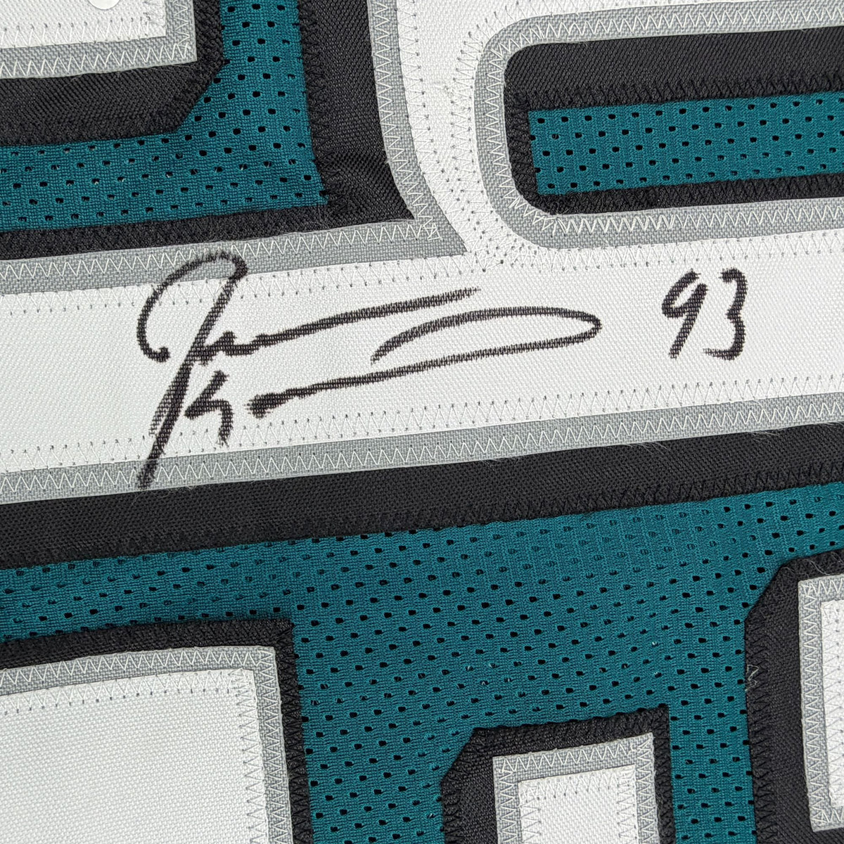 Autographed/Signed Jevon Kearse Philadelphia Green Football Jersey JSA COA