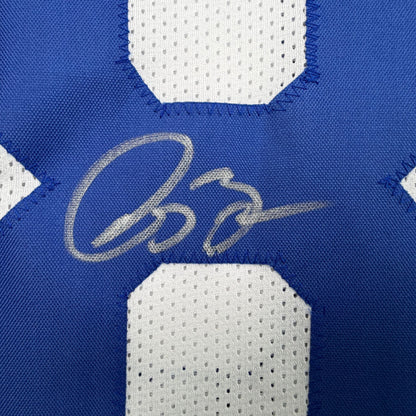 Autographed/Signed Isaac Bruce Los Angeles LA White Football Jersey Beckett BAS COA