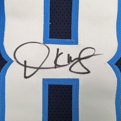 Autographed/Signed Derrick Mason Tennessee Navy Blue Football Jersey JSA COA