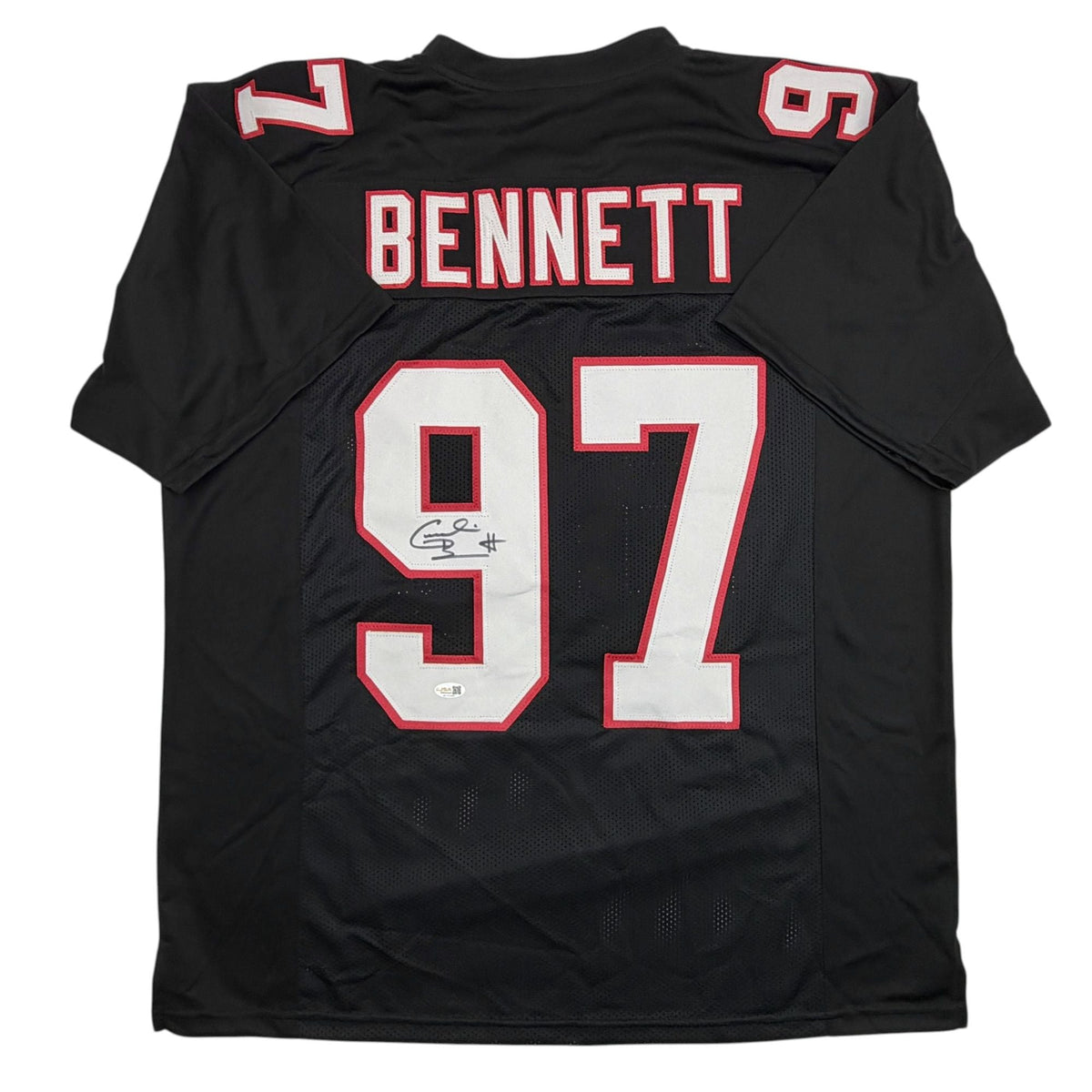 Autographed/Signed Cornelius Bennett Atlanta Black Football Jersey JSA COA