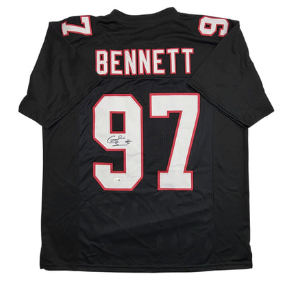 Autographed/Signed Cornelius Bennett Atlanta Black Football Jersey JSA COA