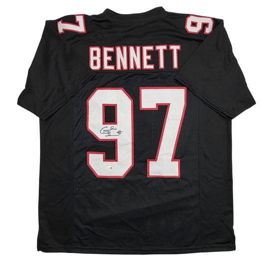 Autographed/Signed Cornelius Bennett Atlanta Black Football Jersey JSA COA