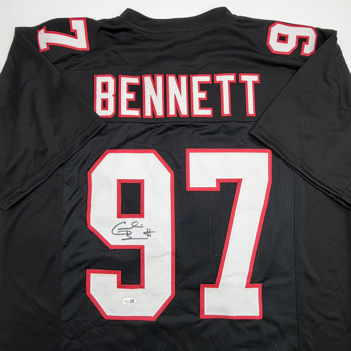 Autographed/Signed Cornelius Bennett Atlanta Black Football Jersey JSA COA