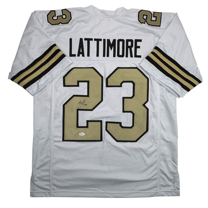 Autographed/Signed Marshon Lattimore New Orleans Color Rush Football Jersey JSA COA