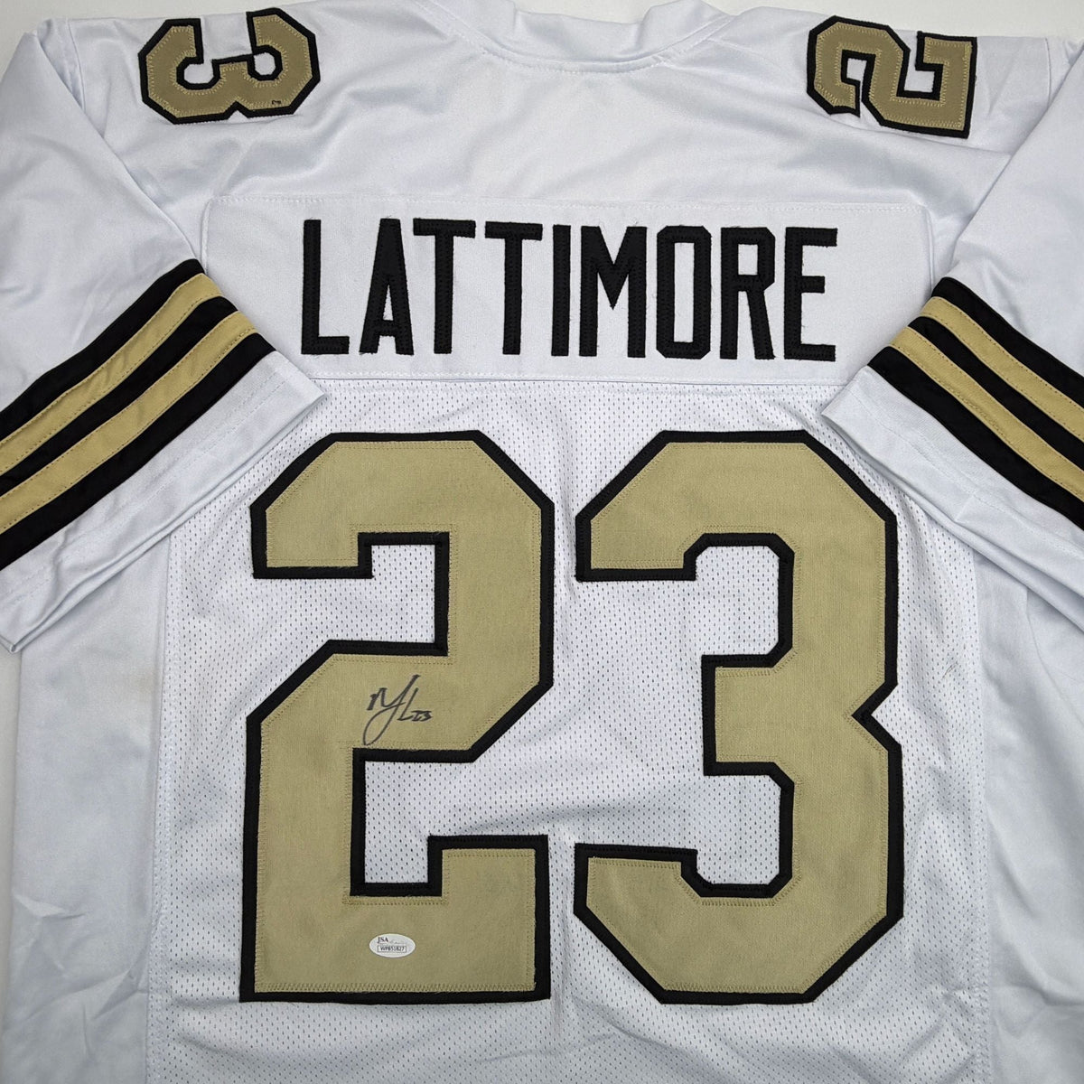 Autographed/Signed Marshon Lattimore New Orleans Color Rush Football Jersey JSA COA