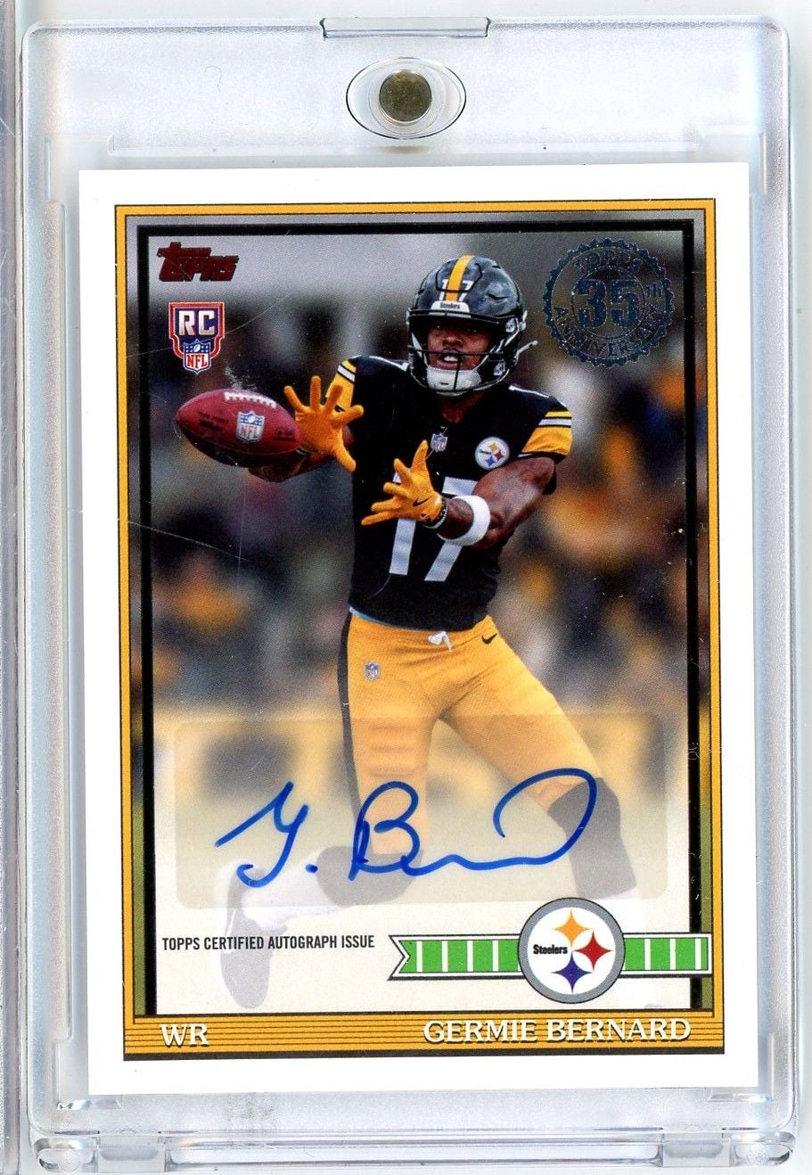 2026 Topps Germie Bernard #91FRA-GB 1991 Topps Football Autograph Card Rookie RC Football Card