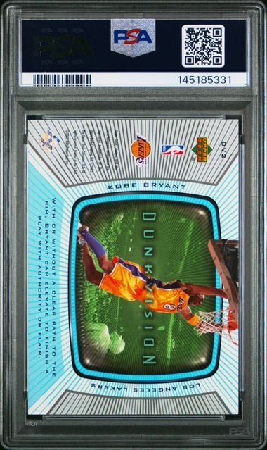 Graded 2002 Upper Deck Kobe Bryant #DV2 Dunkvision Basketball Card PSA 7 NM