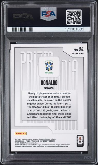 Graded 2026 Panini Prizm World Cup Ronaldo #24 Prizmania Case Hit Soccer Card PSA 10 Gem Mint