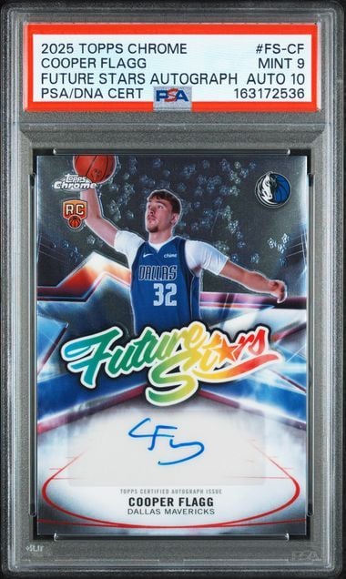 Graded 2025 Topps Chrome Cooper Flagg #FS-CF Future Stars Autograph Rookie RC Basketball Card PSA 9 Mint PSA 10 Auto Gem Mint