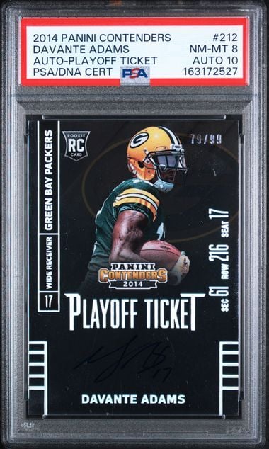 Graded 2014 Panini Contenders Davante Adams #212 Playoff Ticket Auto /99 Rookie RC Football Card PSA 10 Gem Mint