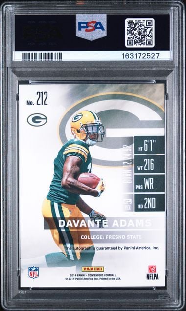 Graded 2014 Panini Contenders Davante Adams #212 Playoff Ticket Auto /99 Rookie RC Football Card PSA 10 Gem Mint