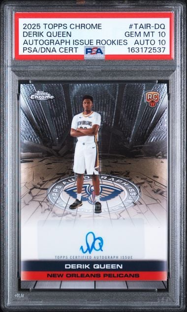 Graded 2025 Topps Chrome Derik Queen #TAIR-DQ Autograph Issue Rookies Rookie RC Basketball Card PSA 10 Gem Mint