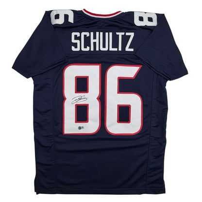 Autographed/Signed Dalton Schultz Houston Blue Football Jersey Beckett BAS COA