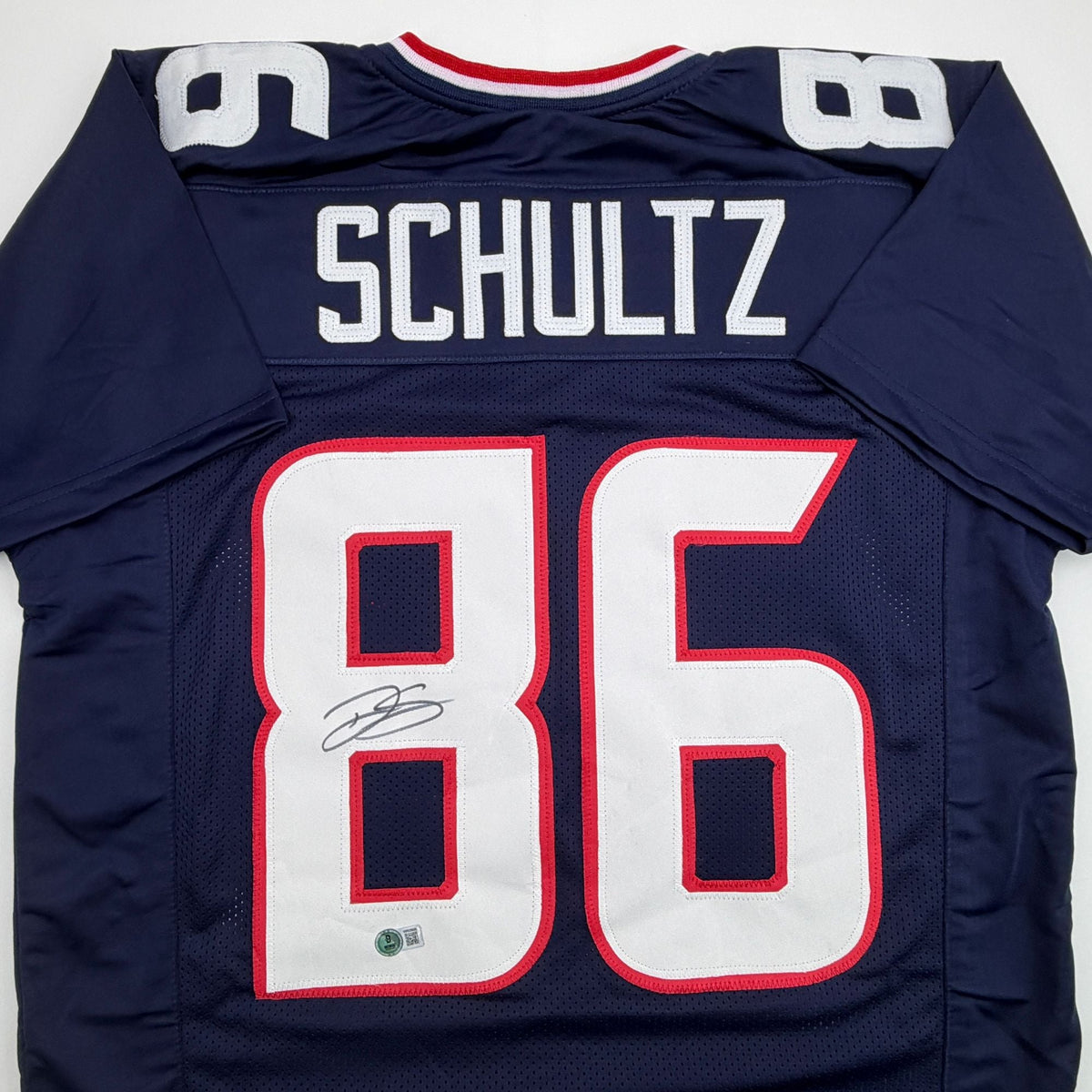Autographed/Signed Dalton Schultz Houston Blue Football Jersey Beckett BAS COA