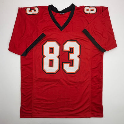 Autographed/Signed Joe Jurevicius Tampa Bay Red Football Jersey JSA COA