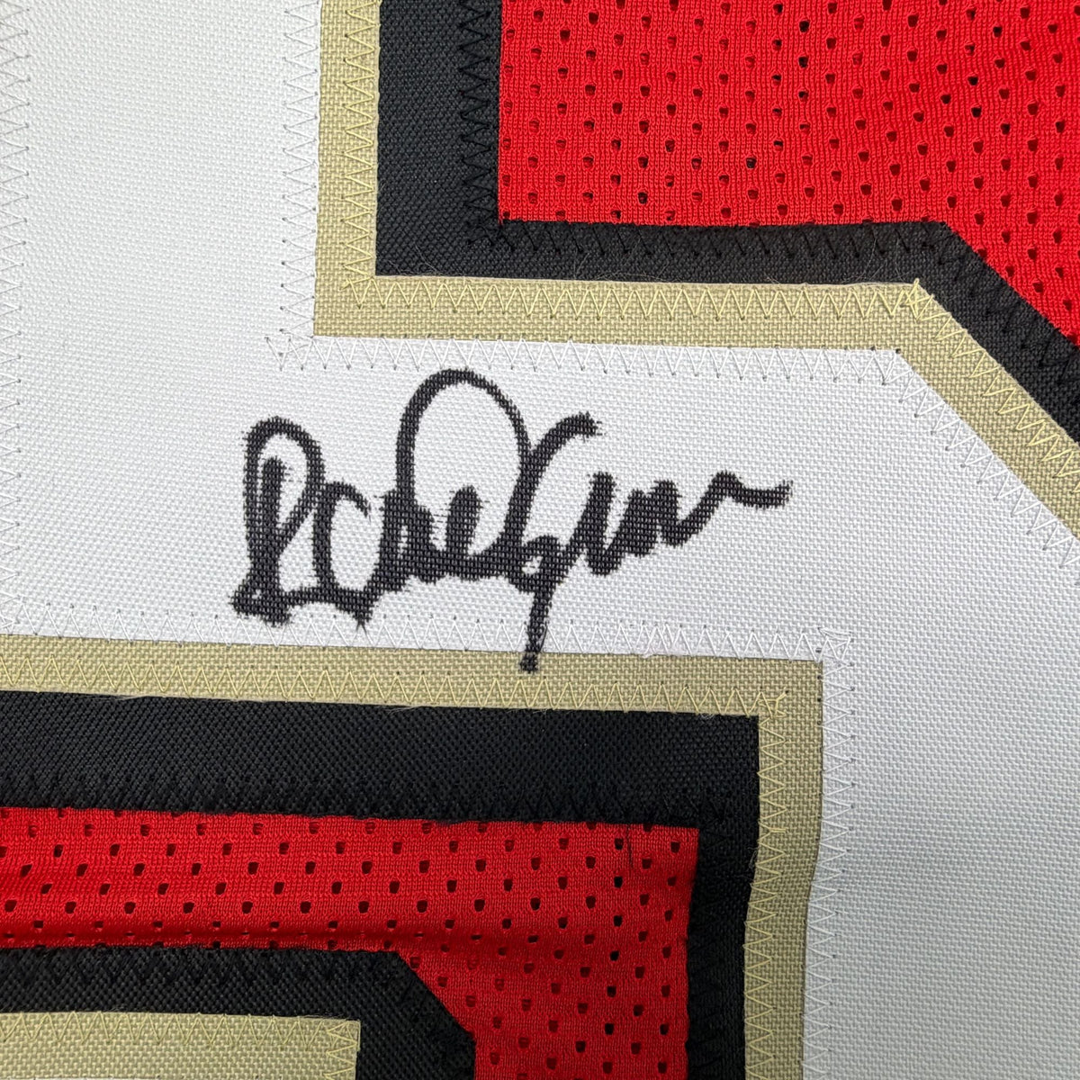 Autographed/Signed Randy Cross San Francisco Red Alternate Football Jersey JSA COA