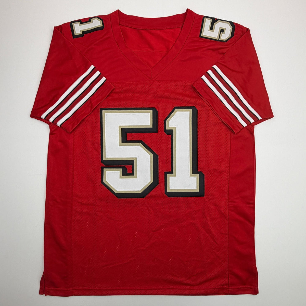 Autographed/Signed Randy Cross San Francisco Red Alternate Football Jersey JSA COA