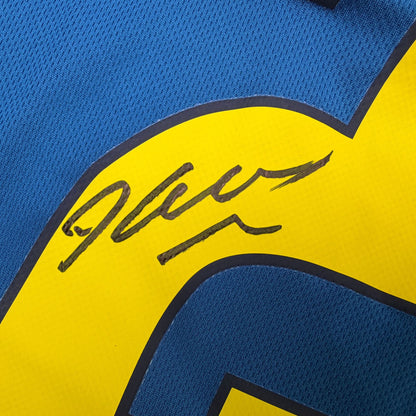 Autographed/Signed Deco FC Barcelona Red/Blue Soccer Jersey Beckett BAS COA