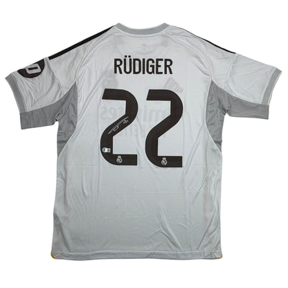 Autographed/Signed Antonio Rudiger Real Madrid White Soccer Futbol Jersey Beckett BAS COA