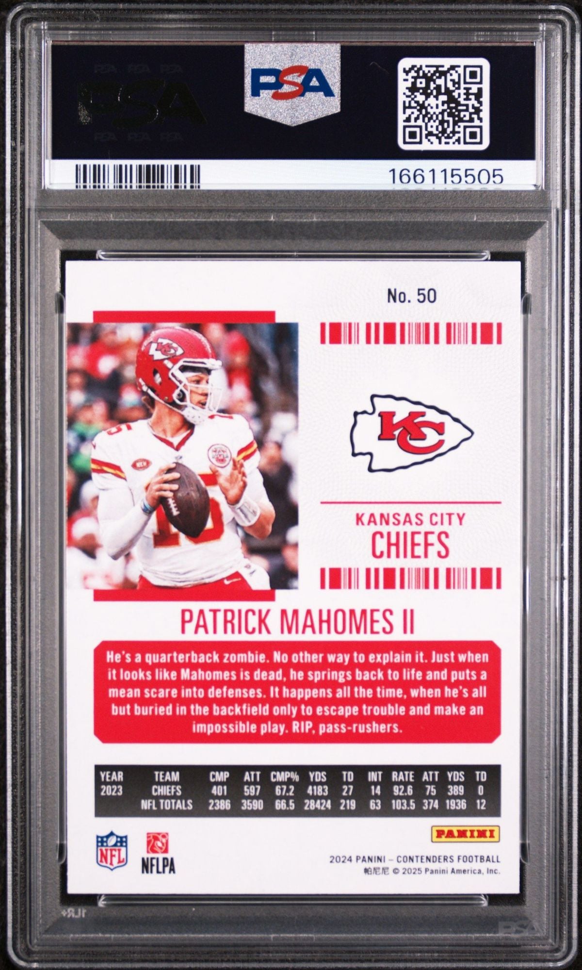 Graded 2024 Panini Contenders Patrick Mahomes II #50 Retail Football Card PSA 10 Gem Mint