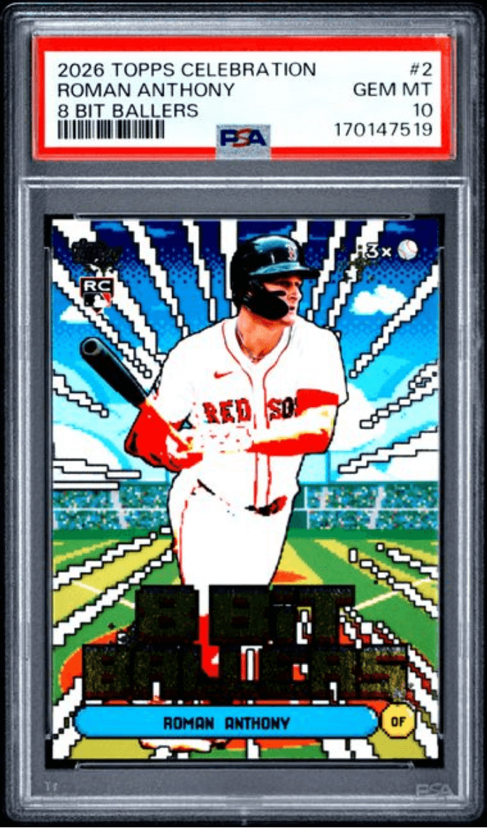 Graded 2026 Topps Celebration Roman Anthony #2 8 Bit Ballers Rookie RC Baseball Card PSA 10 Gem Mint