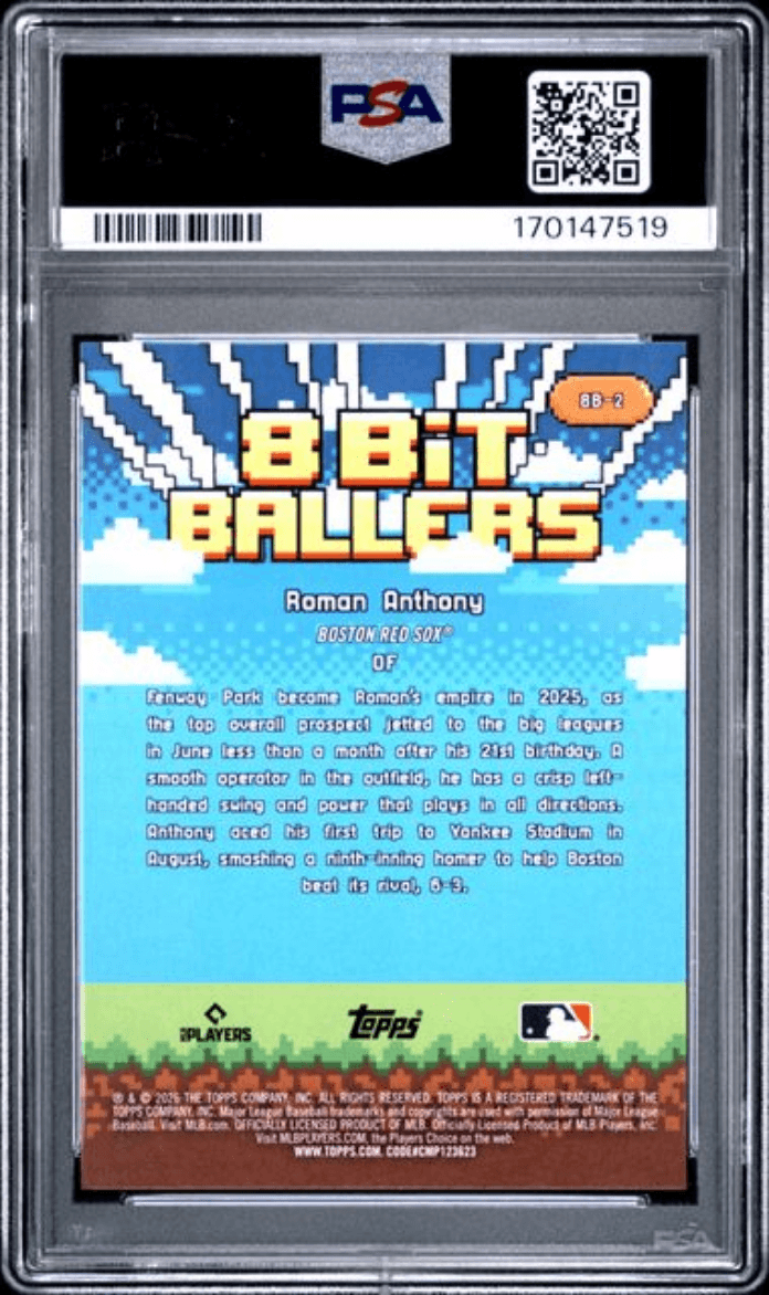 Graded 2026 Topps Celebration Roman Anthony #2 8 Bit Ballers Rookie RC Baseball Card PSA 10 Gem Mint