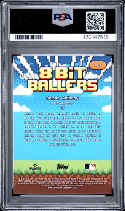 Graded 2026 Topps Celebration Roman Anthony #2 8 Bit Ballers Rookie RC Baseball Card PSA 10 Gem Mint