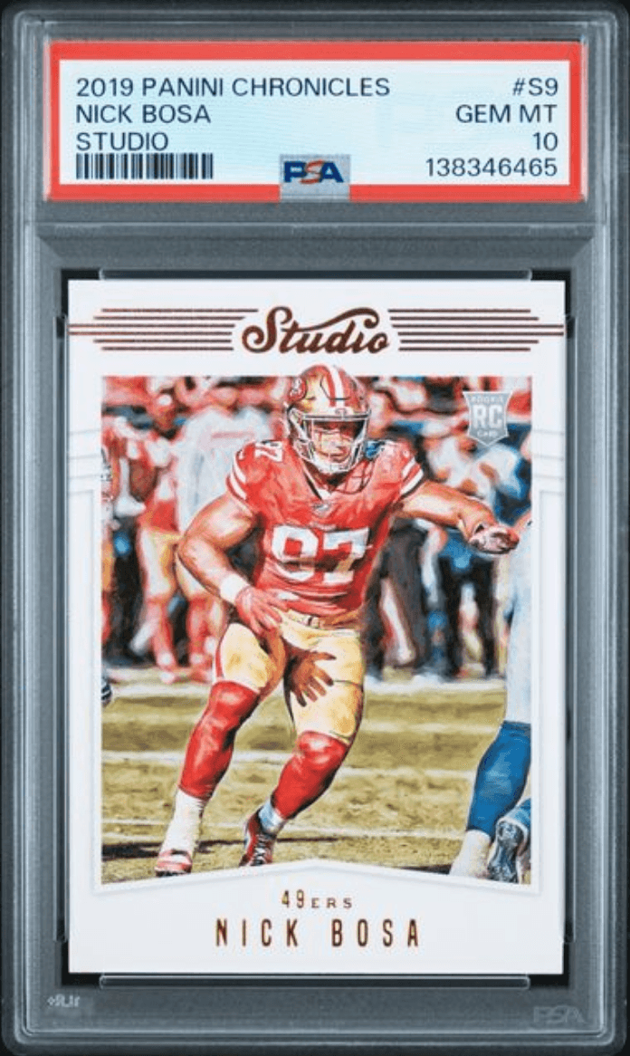Graded 2019 Panini Chronicles Nick Bosa #S9 Studio Rookie RC Football Card PSA 10 Gem Mint