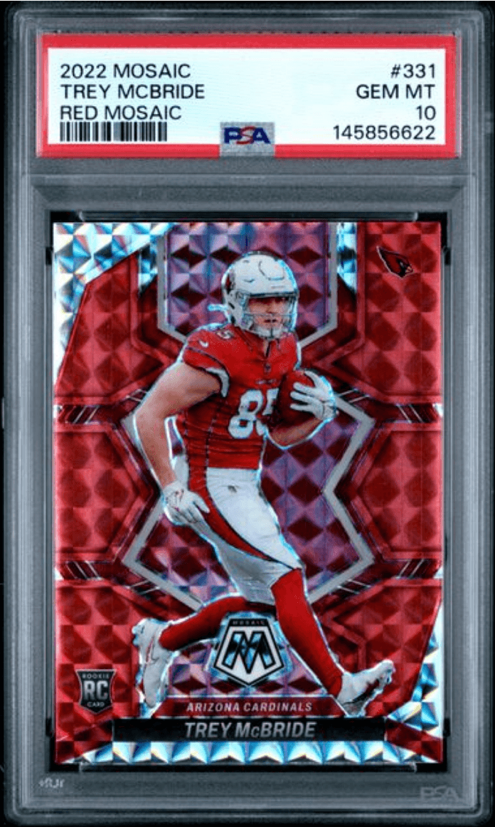 Graded 2022 Panini Mosaic Trey McBride #331 Red Mosaic Rookie RC Football Card PSA 10 Gem Mint