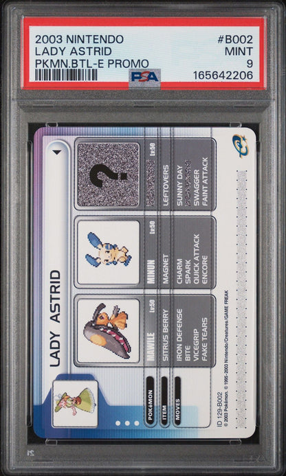 Graded 2003 Pokemon Battle-E Promo Lady Astrid #B002 E-Reader Trading Card Game PSA 9 Mint