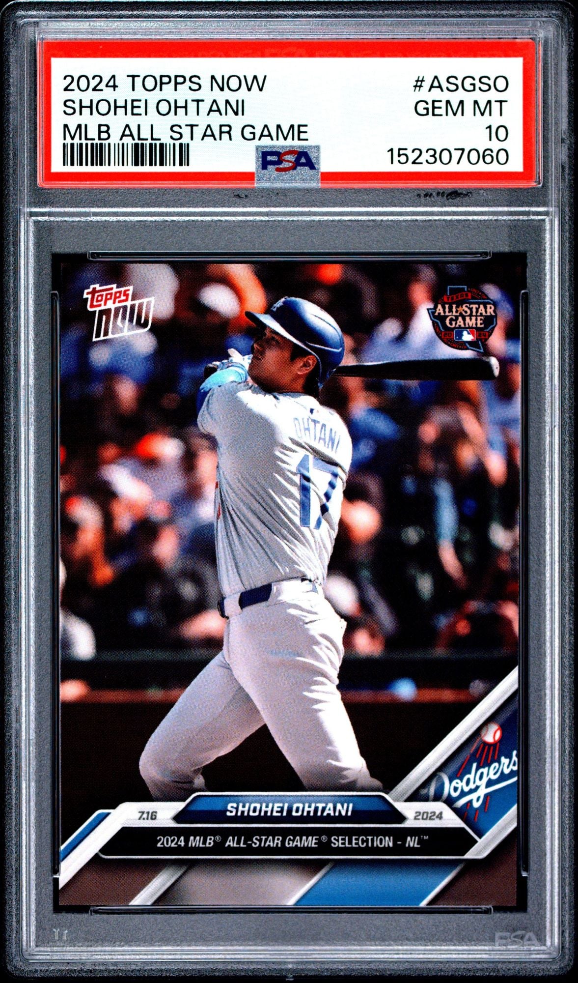 Graded 2024 Topps Now Shohei Ohtani #ASGSO All Star Game Baseball Card PSA 10 Gem Mint