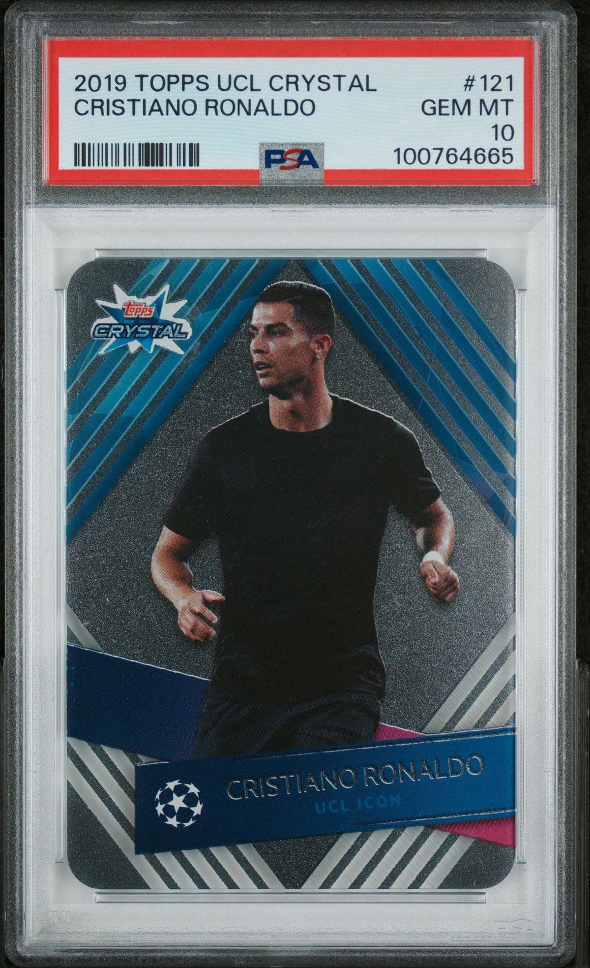 Graded 2019 Topps Crystal UCL Cristiano Ronaldo #121 UEFA Champions League Soccer Card PSA 10 Gem Mint