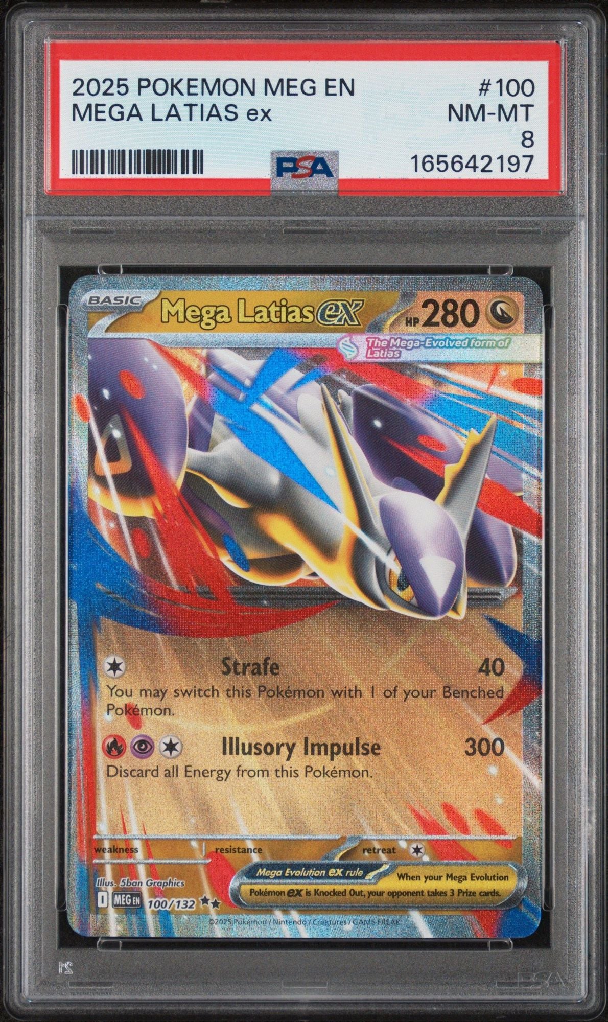 Graded 2025 Pokemon Mega Latias ex #100 Trading Card Game PSA 8 Near Mint