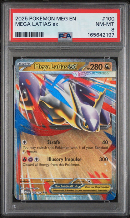 Graded 2025 Pokemon Mega Latias ex #100 Trading Card Game PSA 8 Near Mint