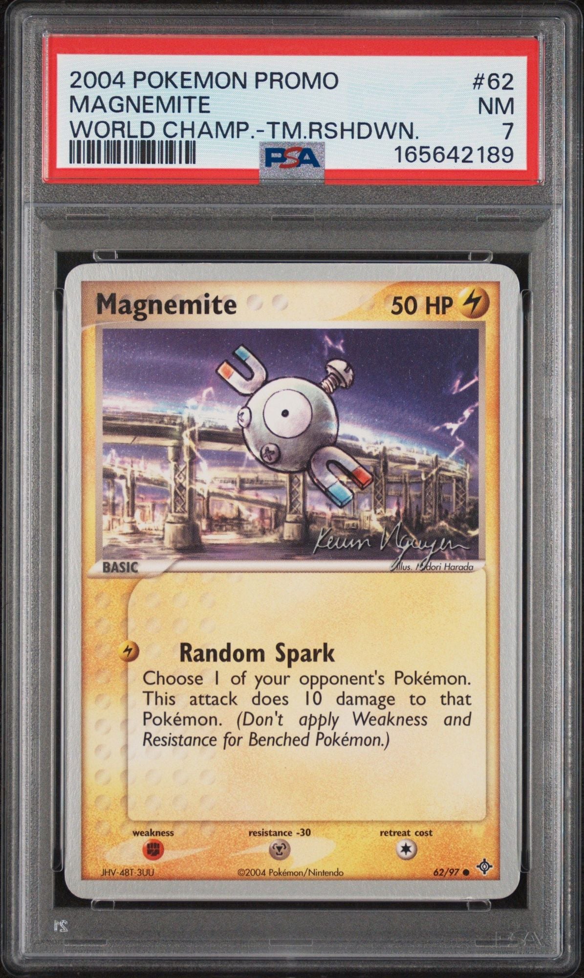 Graded 2004 Pokemon Promo Magnemite #62 World Championships Trading Card Game PSA 7 Near Mint