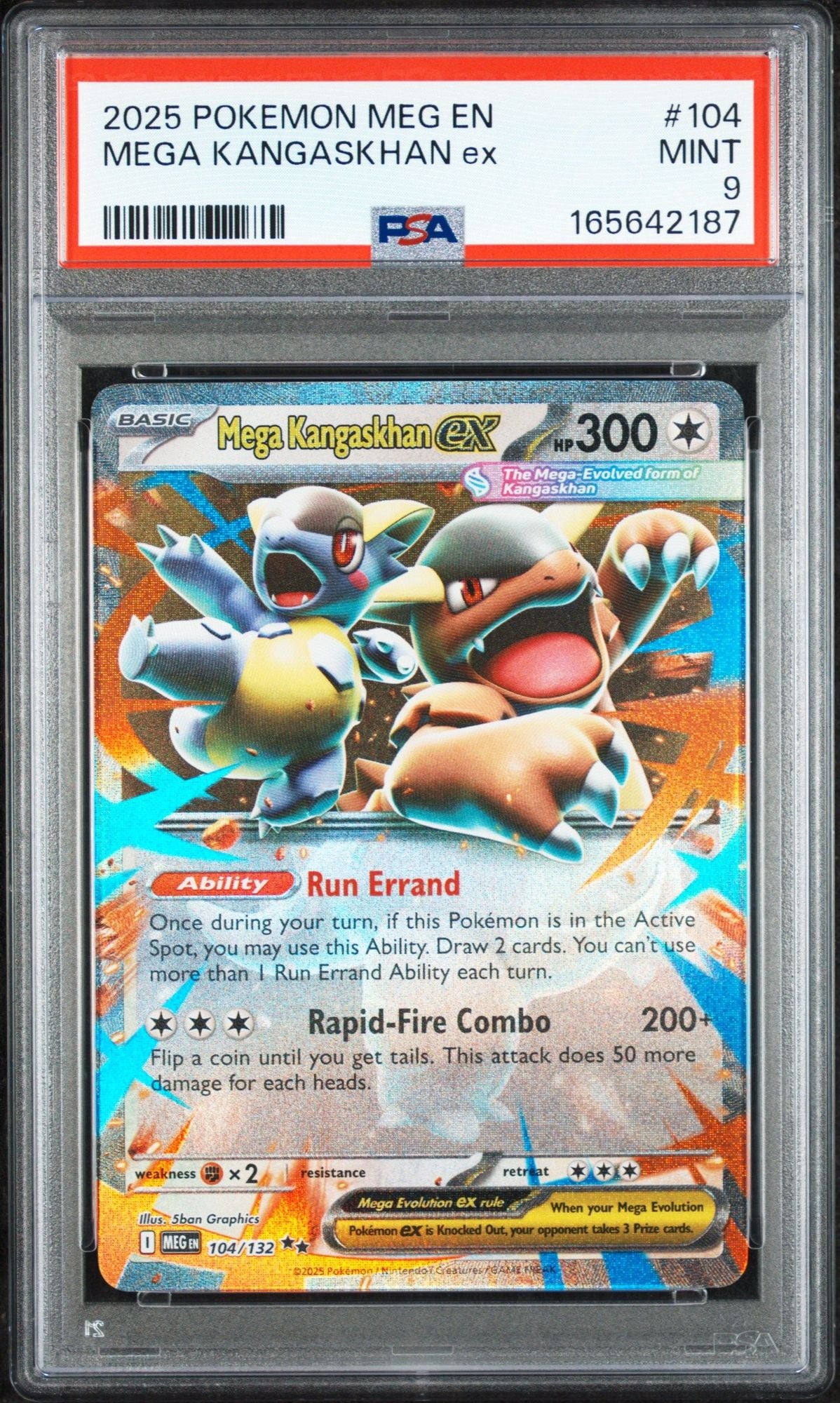 Graded 2025 Pokemon MEG EN Mega Kangaskhan ex #104 Trading Card Game PSA 9 Mint
