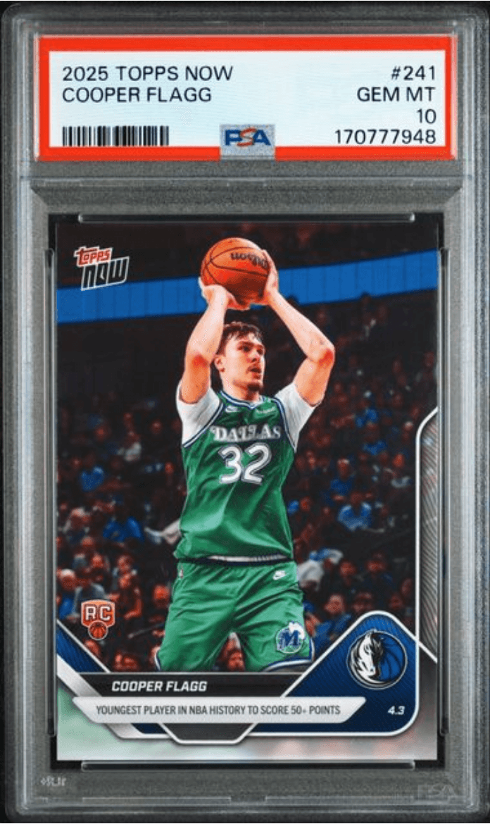 Graded 2025 Topps Now Cooper Flagg #241 Rookie RC Basketball Card PSA 10 Gem Mint