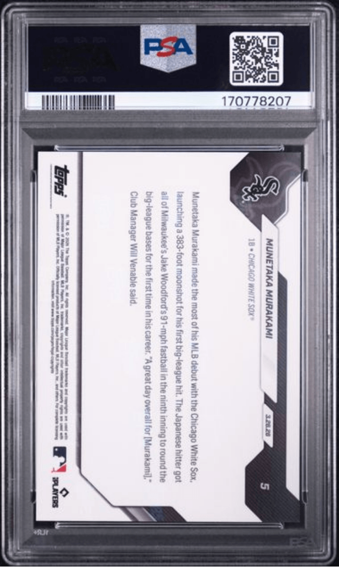 Graded 2026 Topps Now Munetaka Murakami #5 Rookie RC Baseball Card PSA 10 Gem Mint