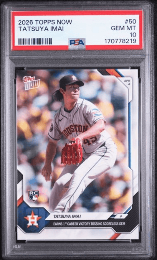 Graded 2026 Topps Now Tatsuya Imai #50 Rookie RC Baseball Card PSA 10 Gem Mint