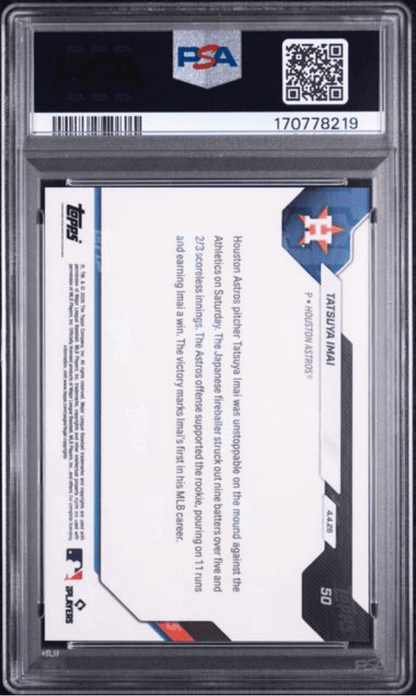 Graded 2026 Topps Now Tatsuya Imai #50 Rookie RC Baseball Card PSA 10 Gem Mint