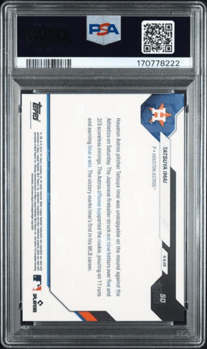 Graded 2026 Topps Now Tatsuya Imai #50 Rookie RC Baseball Card PSA 9 Near Mint