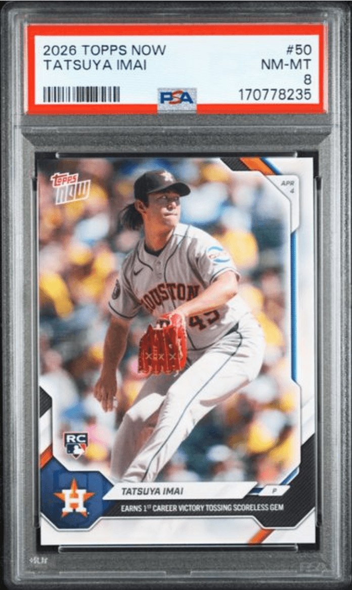 Graded 2026 Topps Now Tatsuya Imai #50 Rookie RC Baseball Card PSA 8 Near Mint