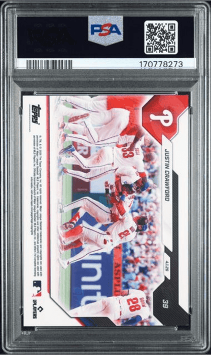 Graded 2026 Topps Now Justin Crawford #39 Rookie RC Baseball Card PSA 9 Mint
