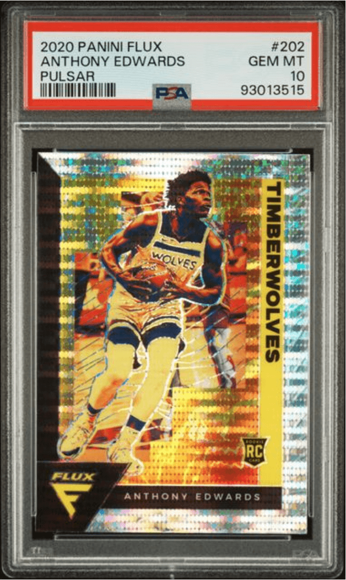 Graded 2020 Panini Flux Anthony Edwards #202 Pulsar Rookie RC Basketball Card PSA 10 Gem Mint