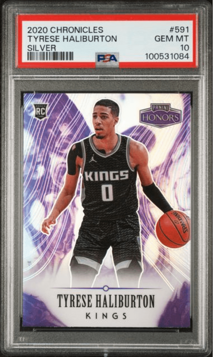 Graded 2020 Panini Chronicles Tyrese Haliburton #591 Silver Rookie RC Basketball Card PSA 10 Gem Mint